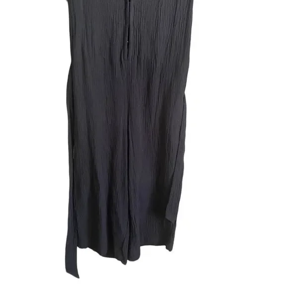 Black Cotton Wide Leg Jumper Jumpsuit Size Medium - Picture 8 of 9